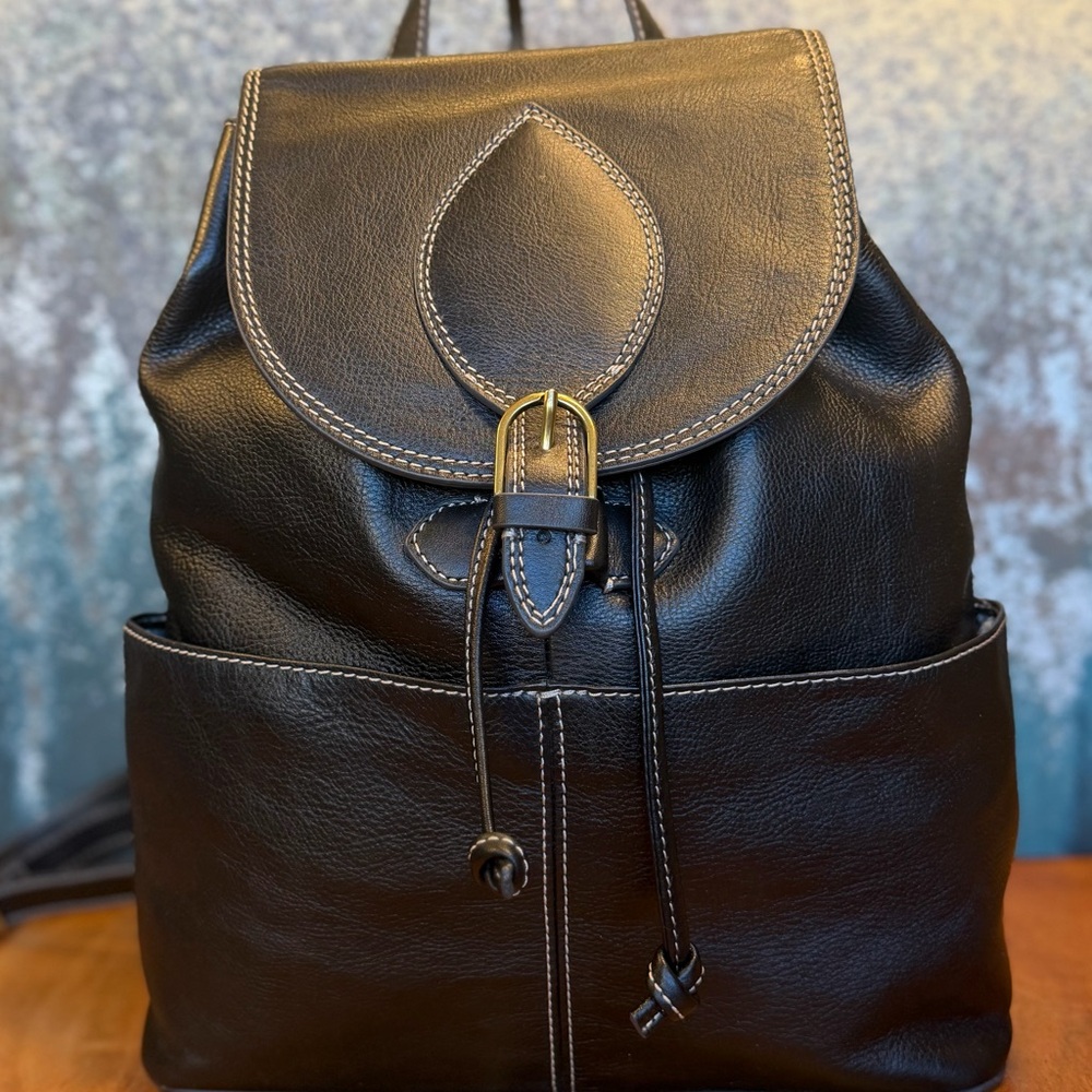 Fossil Luna Vintage Y2K Minimalist Black Leather Backpack(EUC) - Picture 3 of 12